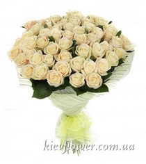 Bouquet of 51 cream-colored roses